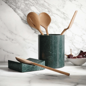Geneve Green Marble Utensil Holder by Daniel Humm – Luxury Kitchen Organizer