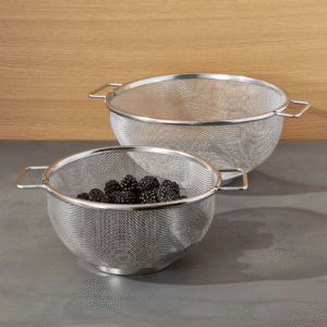Set of 2 Mesh Colanders – Stainless Steel Strainers for Rinsing & Draining